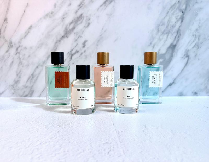 A lineup of Who is Elijah and Goldfield perfumes