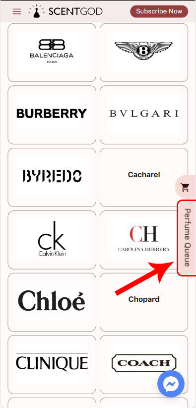 An arrow pointing at the Perfume Queue trigger